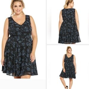 TORRID Hearts Black and Blue Dress